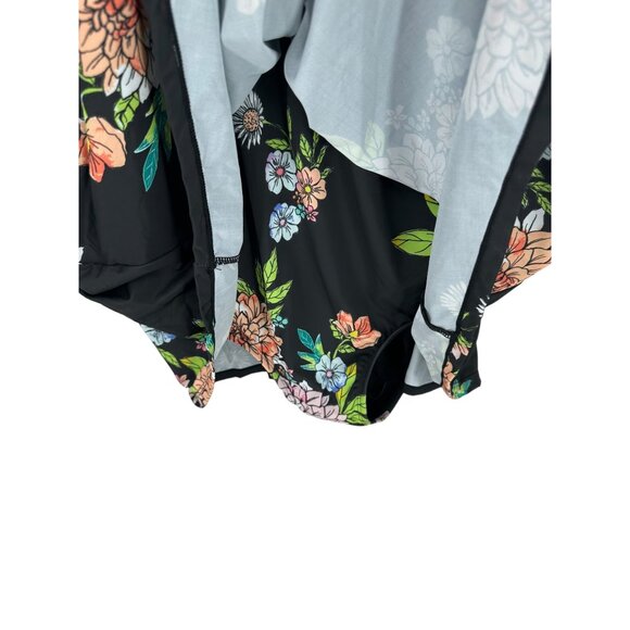 Swimsuits For All Floral Print Swimsuit Swimdress Black & Multicolor - Picture 3 of 13